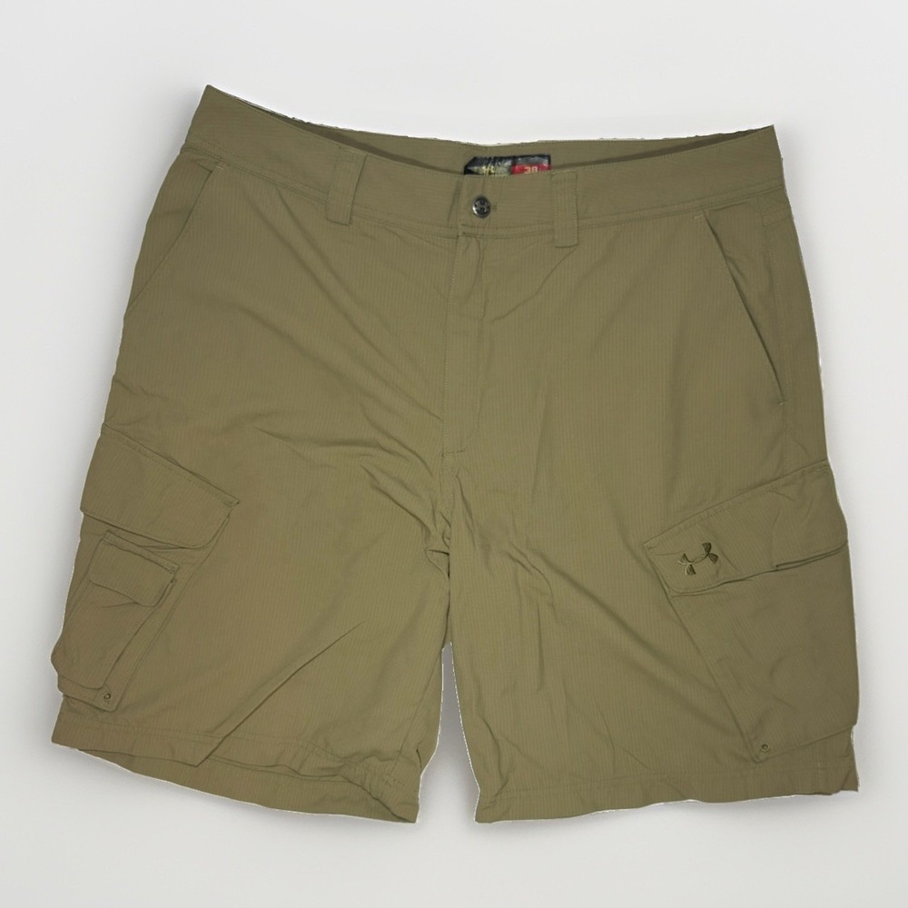 Under Armour Men's Cargo Shorts Size 38 Khaki Tan Outdoor Utility Pockets